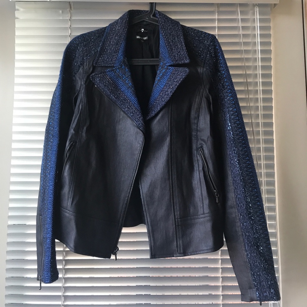 Navy Blue Motorcycle Jacket